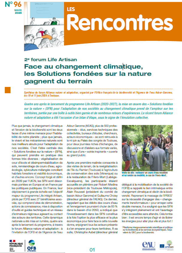 Face au changement climatique, les solutions fondées sur la nature gagnent du terrain. 2e forum Life Artisan (10-11 juin 2024, Toulouse)