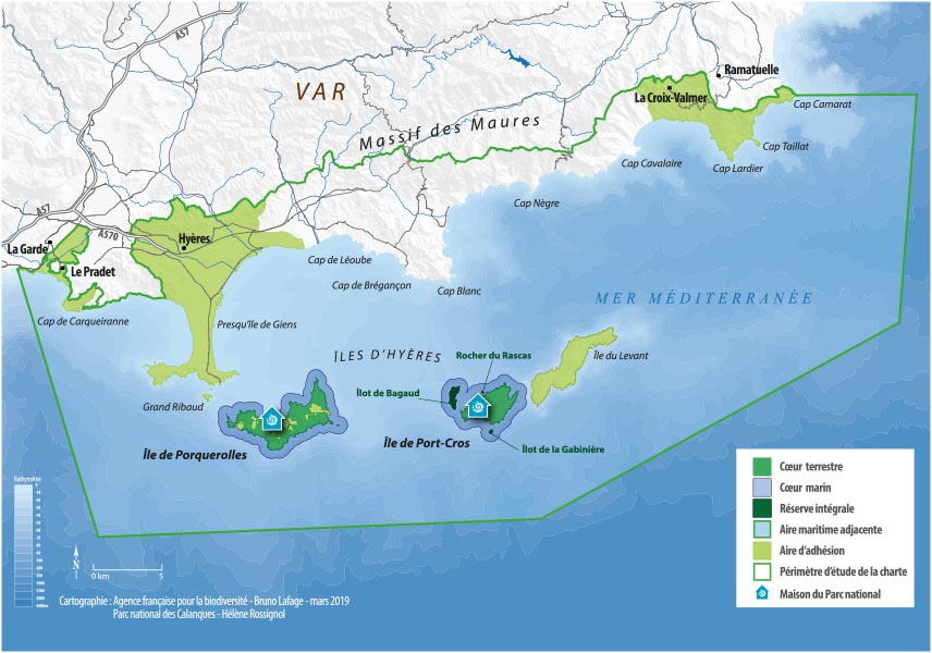 Carte du Parc national de Port-Cros