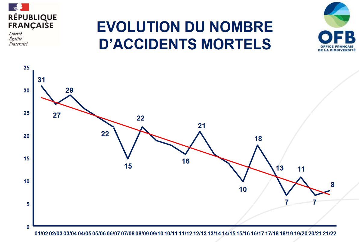 Evolution of the number of deadly accidents
