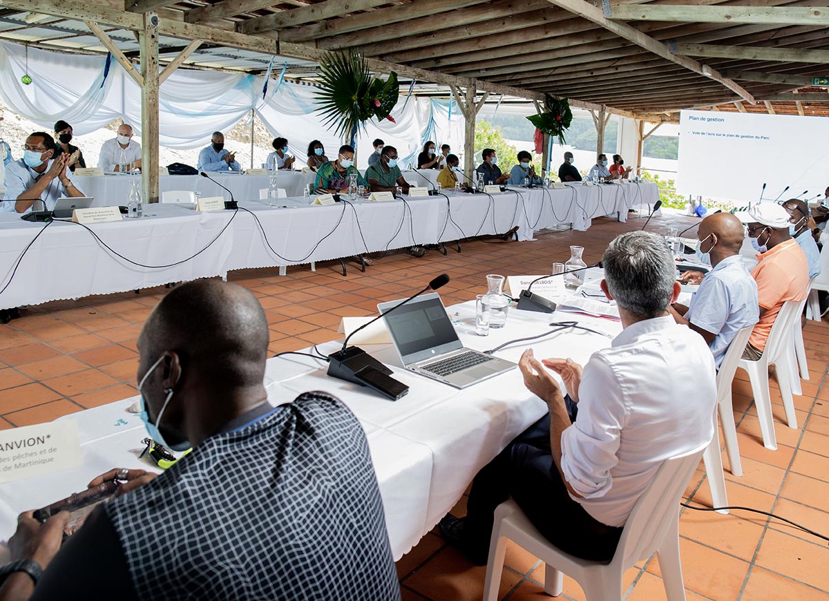 Un conseil de gestion du Parc naturel marin de Martinique. Crédit photo : PlayboxLTD