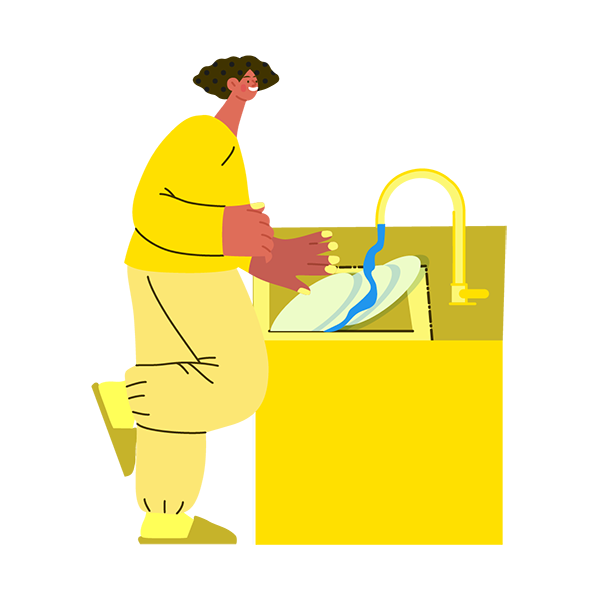 Illustration : Être attentif à ce que l'on jette dans le réseau d'eau