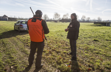 Entrainement au permis de chasser. Crédits : Philippe Massit / OFB