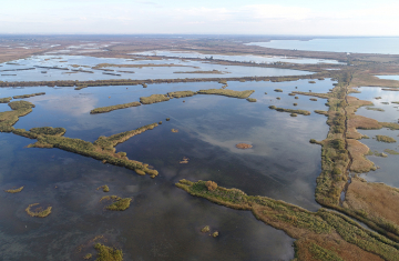 Vue aérienne du domaine des Grandes Cabanes Sud. Crédit photo : Paul Garcin