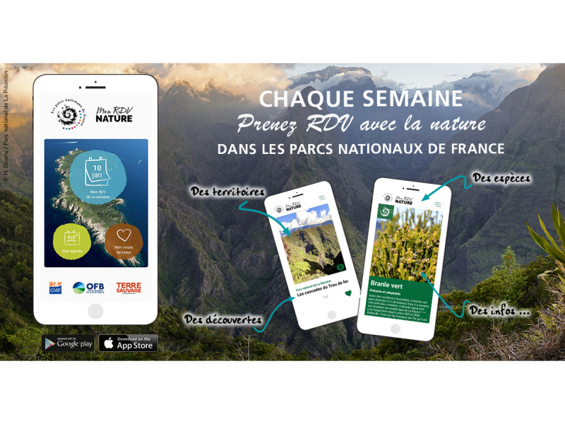 Appli mobile MonRDVnature. Crédit : Cécile Bouniol et Thomas Burel / OFB