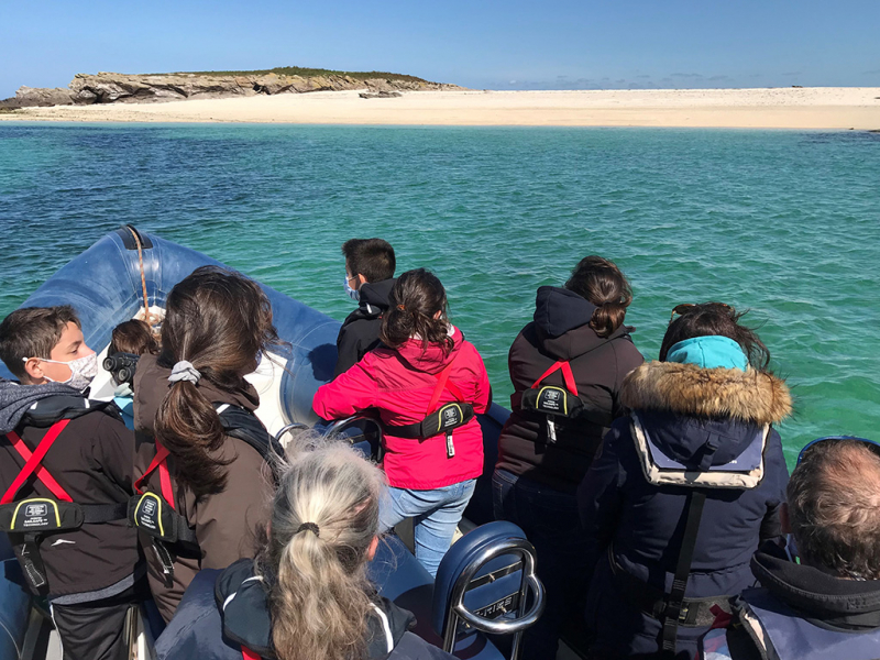 Classe du collège des îles du Ponant à Molène. Crédit photo : Nathalie Pasquier