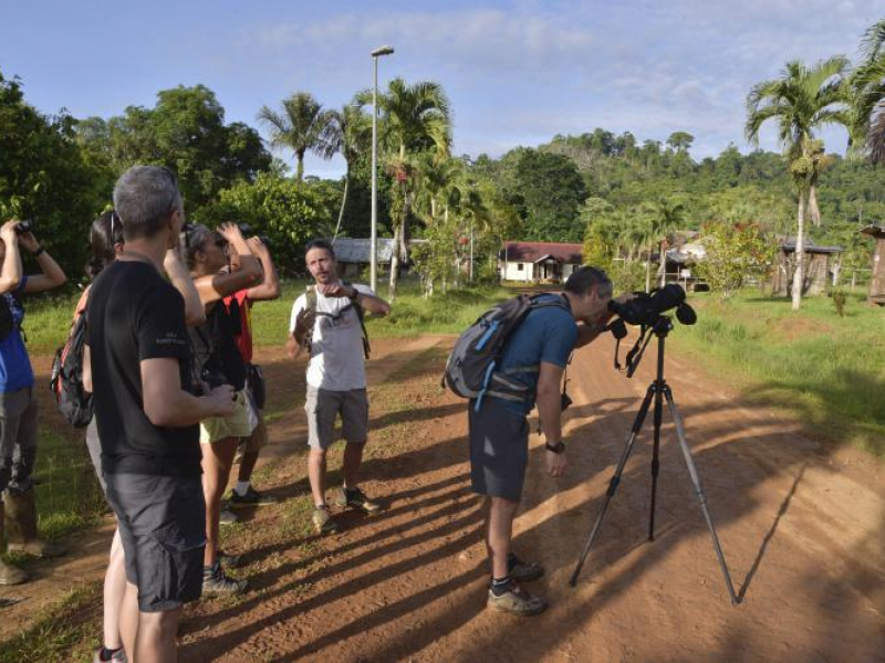 Sortie autour du village. Crédit photo : Parc amazonien de Guyane