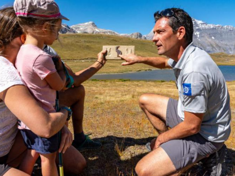 Sensibilisation à la préservation de la faune. Crédit photo : Sébastien Brégeon / Parc national de la Vanoise