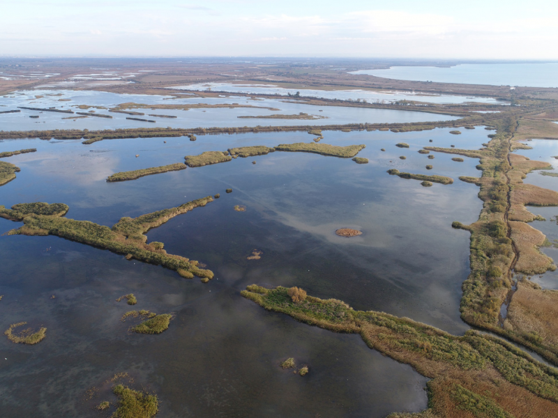 Vue aérienne du domaine des Grandes Cabanes Sud. Crédit photo : Paul Garcin