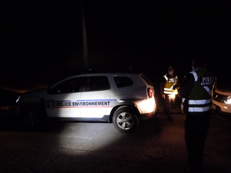 Surveillance nocture dans la vallée de la Tarentaise. Crédit photo : A. Chartrain / OFB