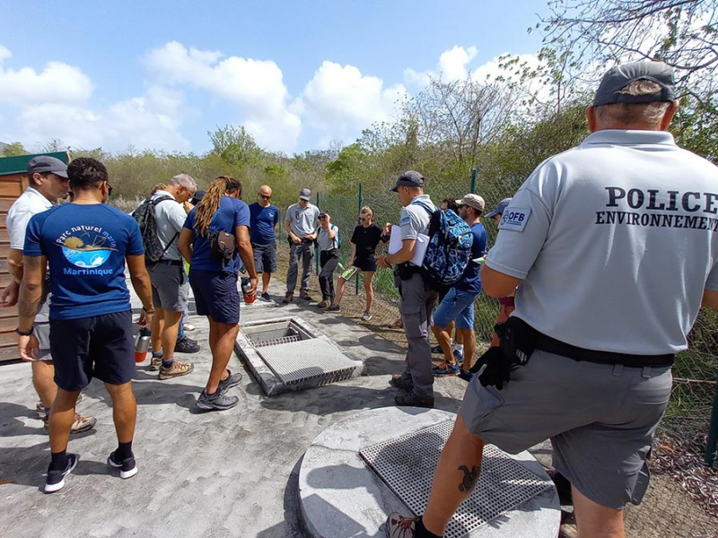 Visite de la station d’épuration de la commune du Diamant. Crédit photo : Société Martiniquaise des eaux